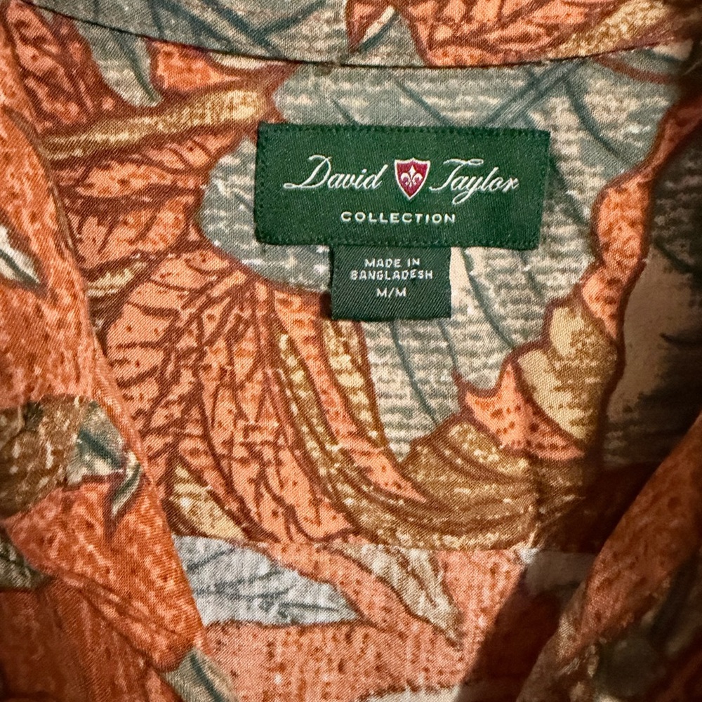 David Taylor with Palm Tree Leaf Pattern Shirt - Picture 2 of 3